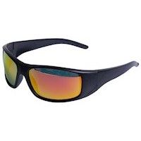 Solid sporty model med polariserede linser med orange spejl og behagelig pasform.